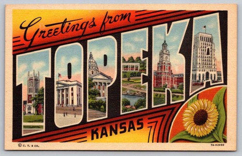 C1937 greetings from - from, topeka